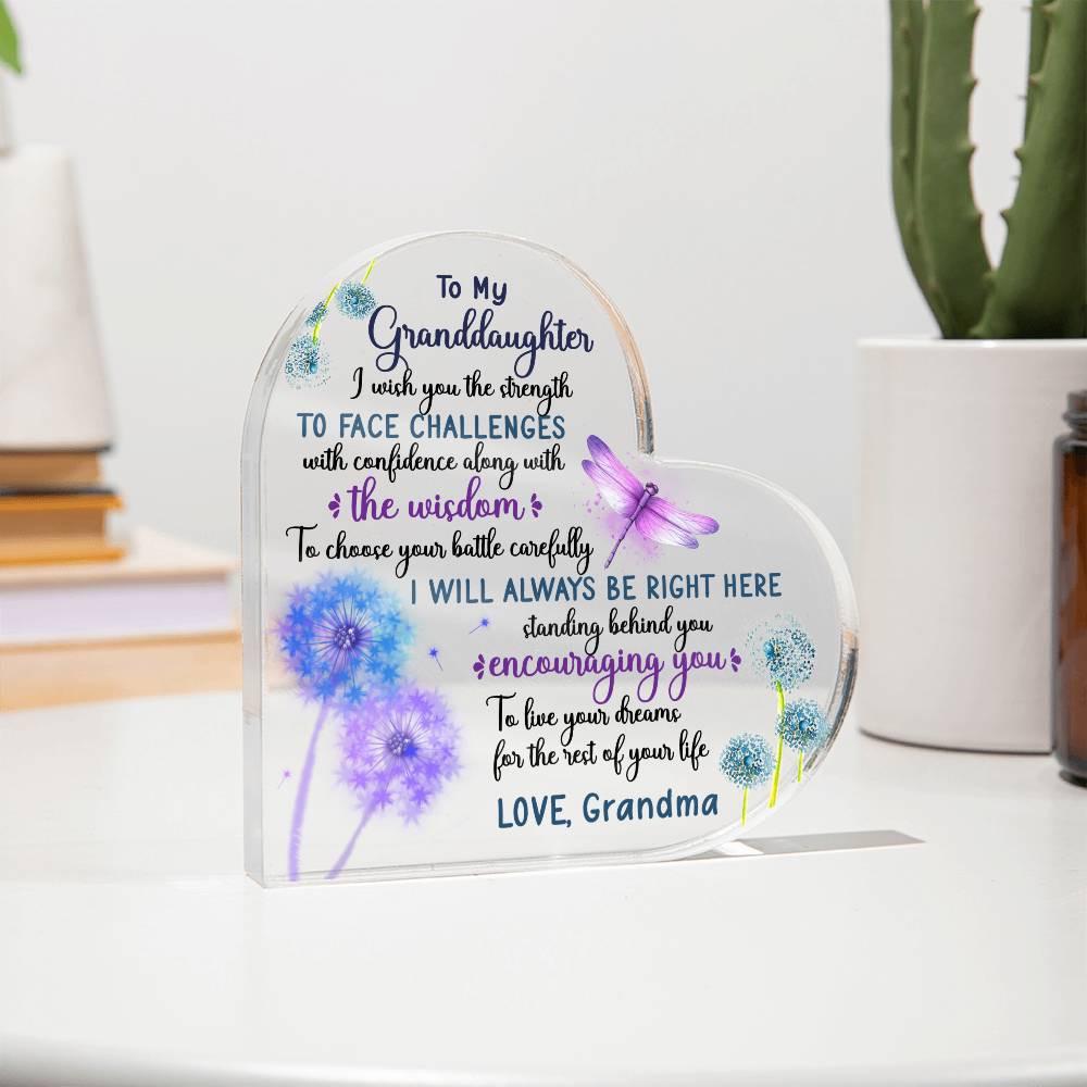 To My Granddaughter Heart Acrylic Plaque – Christmas – view 9