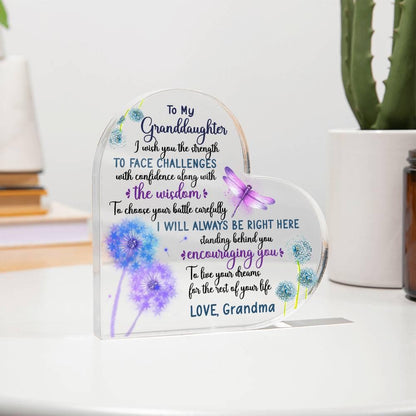 To My Granddaughter Heart Acrylic Plaque – Christmas – view 9
