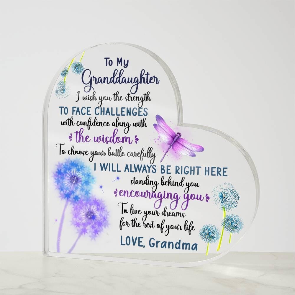 To My Granddaughter Heart Acrylic Plaque – Christmas – view 10