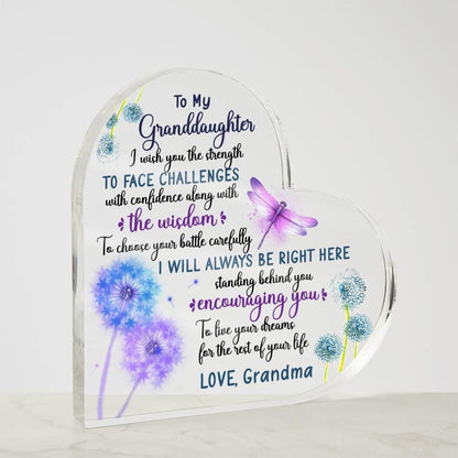 To My Granddaughter Heart Acrylic Plaque – Christmas – view 4