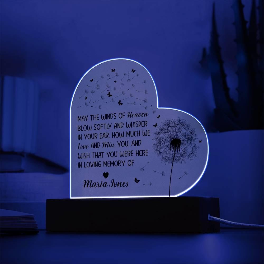 Personalized Memorial Heart Acrylic Plaque – Sympathy Gift – view 10