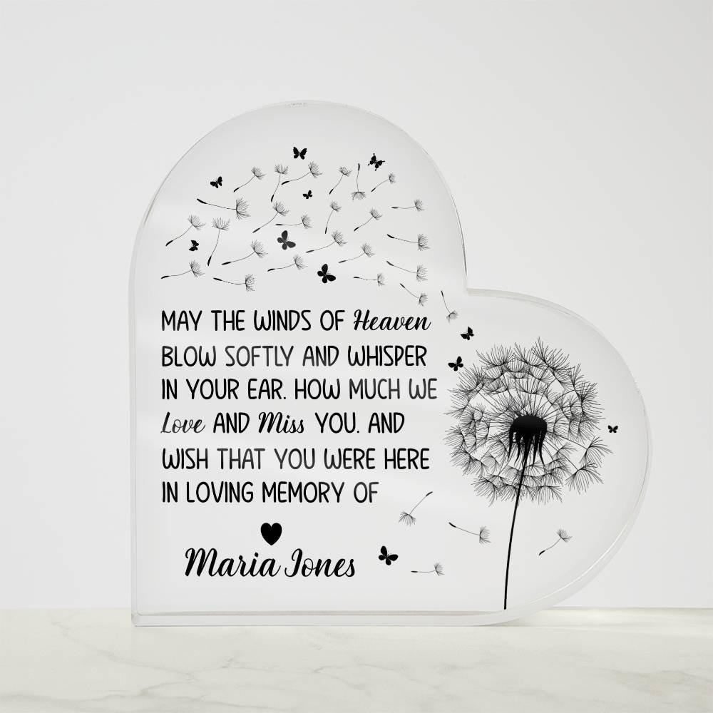 Personalized Memorial Heart Acrylic Plaque – Sympathy Gift – view 9