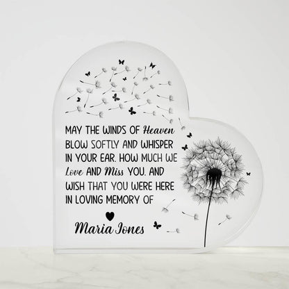 Personalized Memorial Heart Acrylic Plaque – Sympathy Gift – view 9
