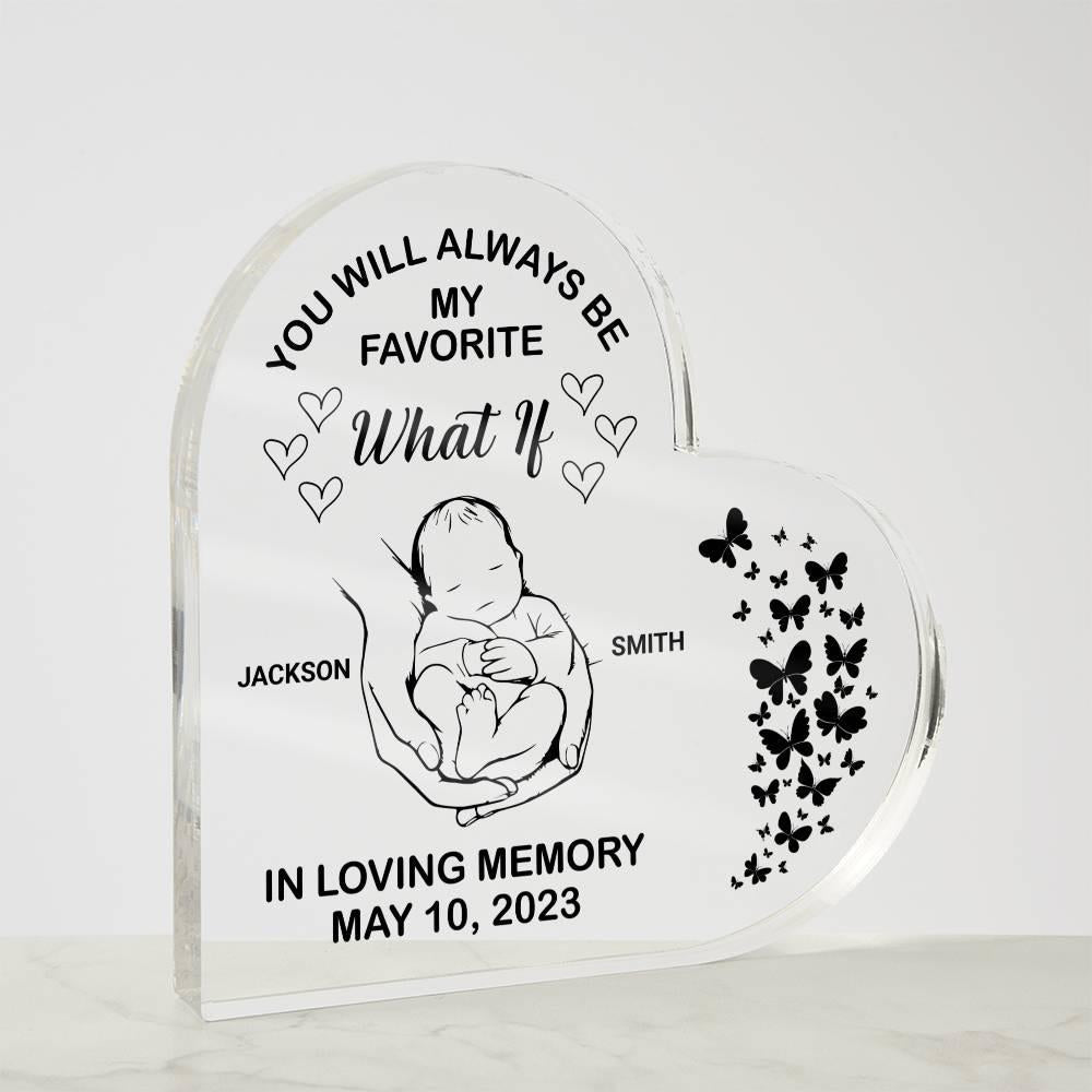 Baby Memorial Heart Acrylic Plaque – Pregnancy Loss Gift – view 5