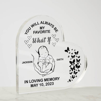 Baby Memorial Heart Acrylic Plaque – Pregnancy Loss Gift – view 5