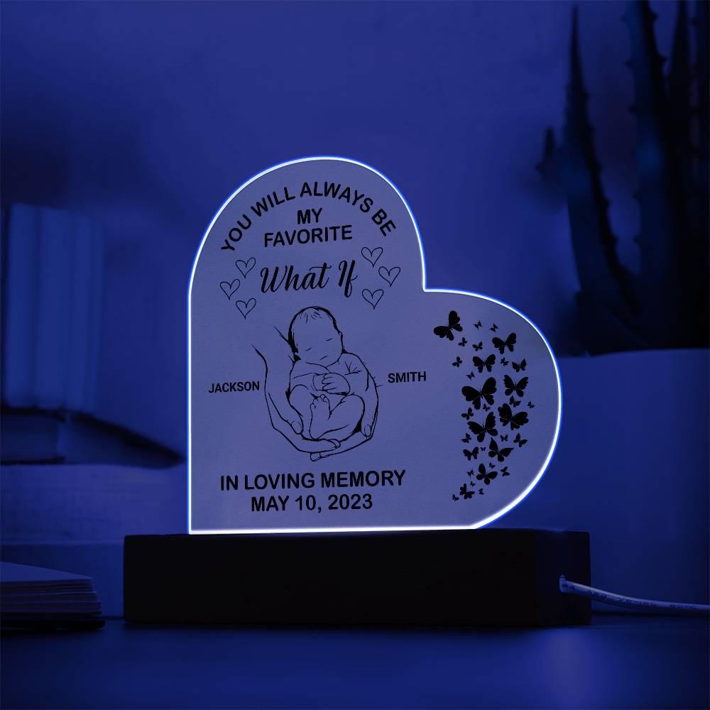 Baby Memorial Heart Acrylic Plaque – Pregnancy Loss Gift – view 9