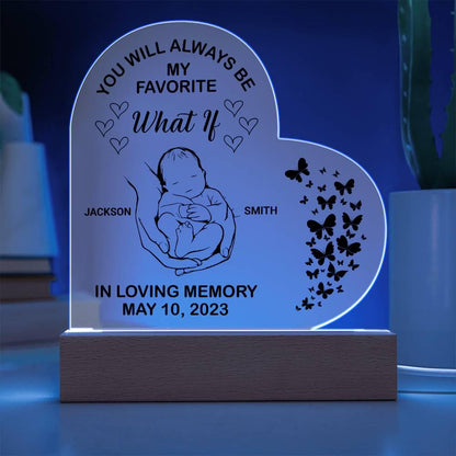 Baby Memorial Heart Acrylic Plaque – Pregnancy Loss Gift – view 3