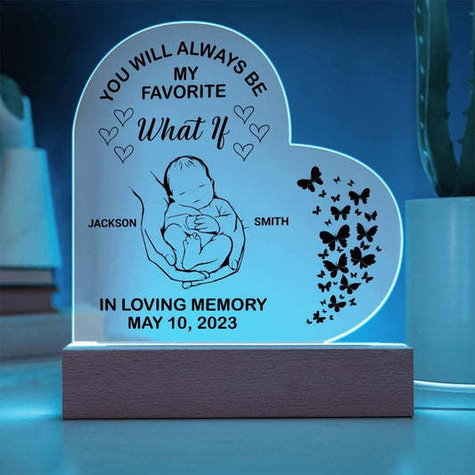 Baby Memorial Heart Acrylic Plaque – Pregnancy Loss Gift – view 2