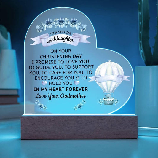 Goddaughter Christening Day Personalized Heart Plaque – view 2