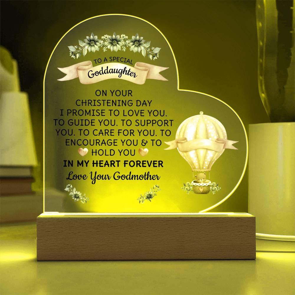 Goddaughter Christening Day Personalized Heart Plaque – view 9