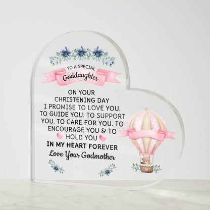 Goddaughter Christening Day Personalized Heart Plaque – view 4