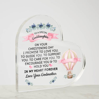Goddaughter Christening Day Personalized Heart Plaque – view 10