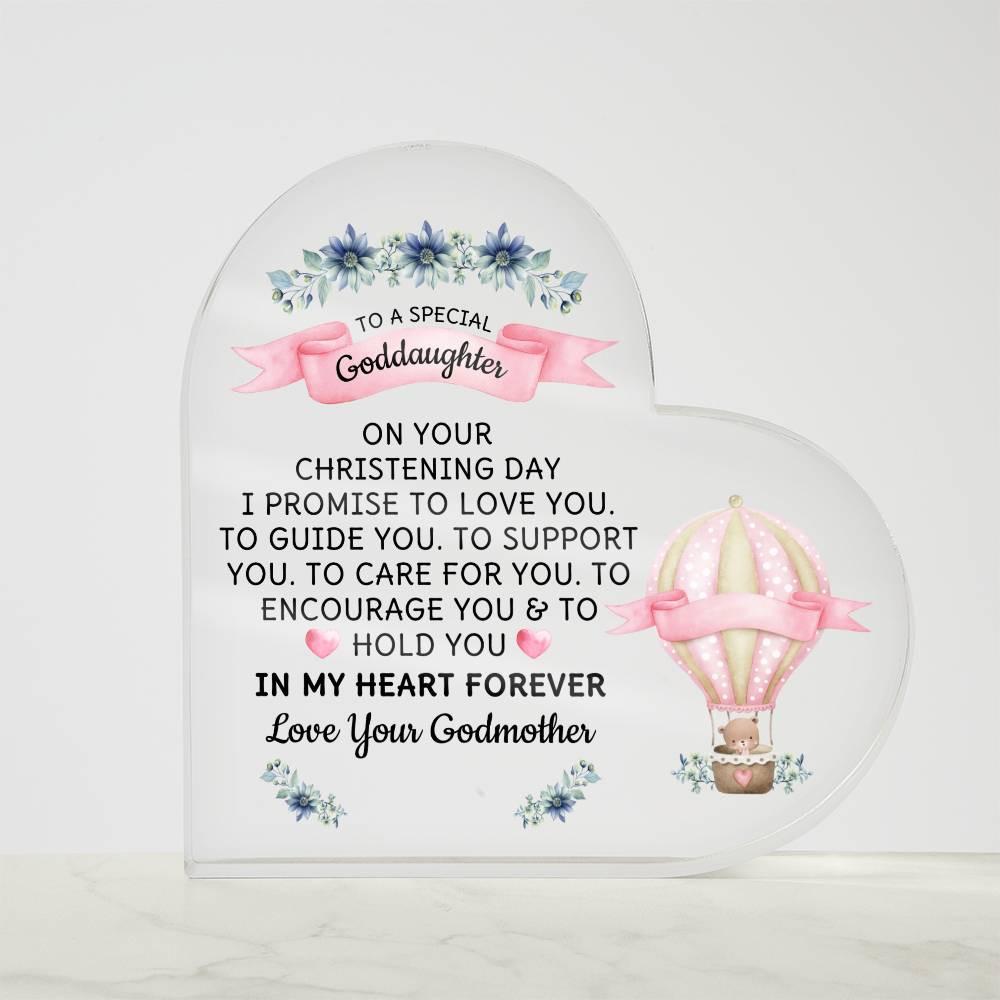 Goddaughter Christening Day Personalized Heart Plaque – view 8