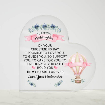 Goddaughter Christening Day Personalized Heart Plaque – view 8