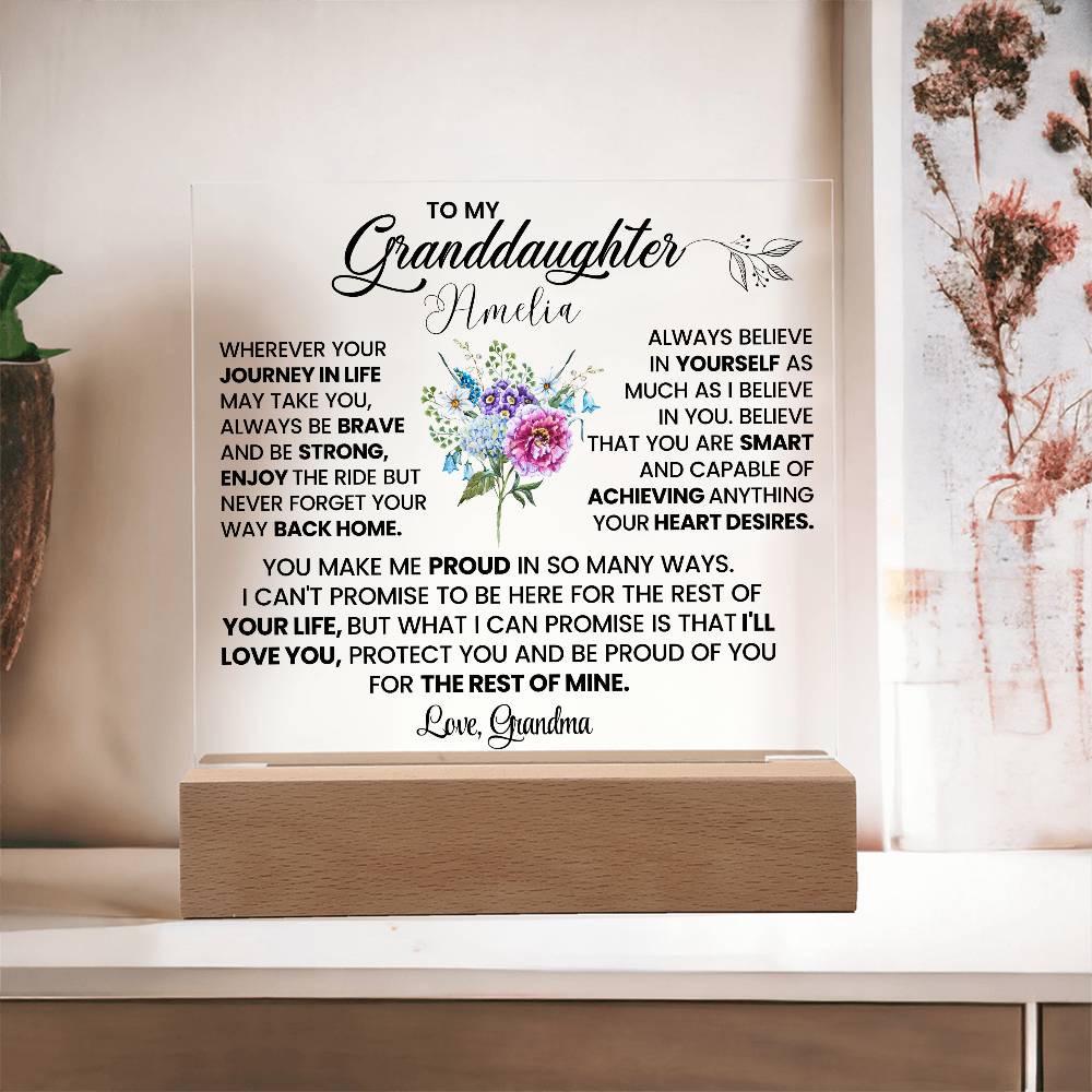 Custom Granddaughter Square Acrylic Plaque – Gift from Grandma – view 10