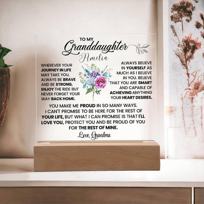 Custom Granddaughter Square Acrylic Plaque – Gift from Grandma – view 10