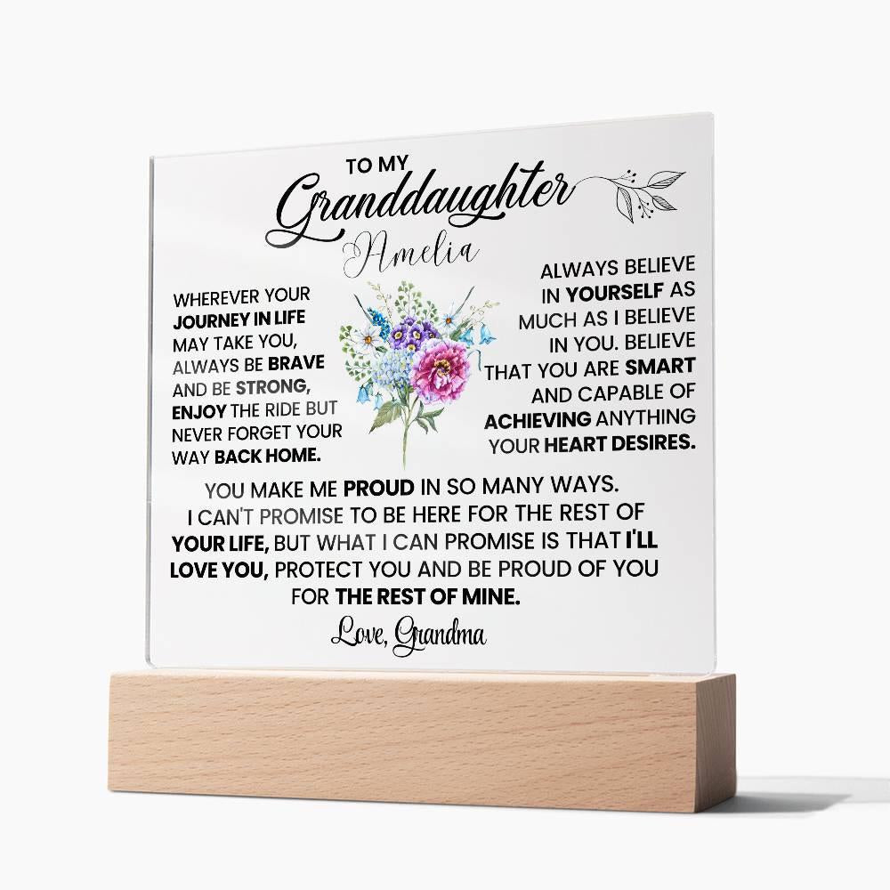 Custom Granddaughter Square Acrylic Plaque – Gift from Grandma – view 5