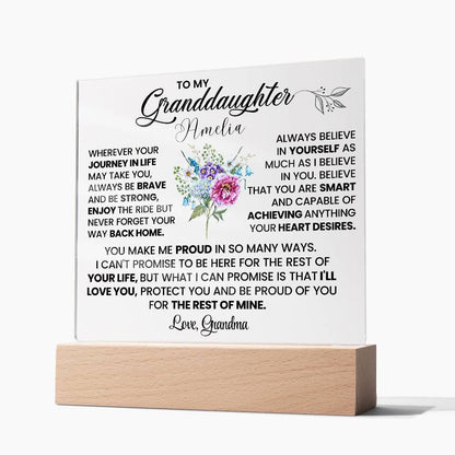 Custom Granddaughter Square Acrylic Plaque – Gift from Grandma – view 5