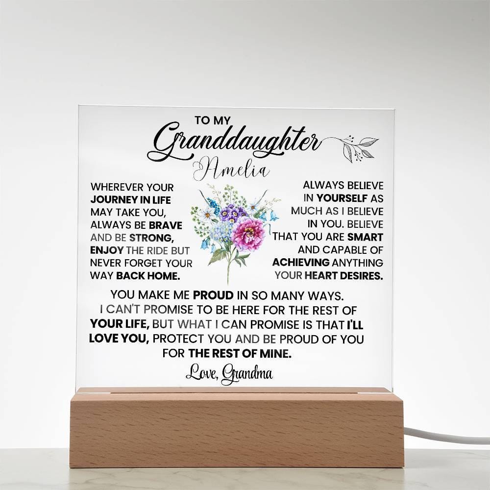 Custom Granddaughter Square Acrylic Plaque – Gift from Grandma – view 9