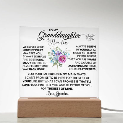 Custom Granddaughter Square Acrylic Plaque – Gift from Grandma – view 9