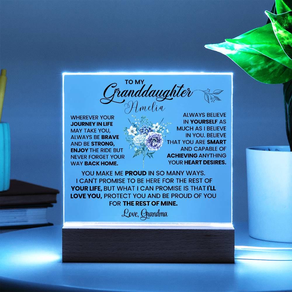 Custom Granddaughter Square Acrylic Plaque – Gift from Grandma – view 2