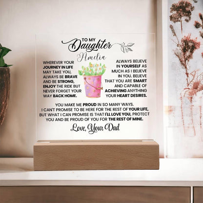 Personalized Daughter Gift LED Acrylic Plaque – Gifts from Mom – view 9