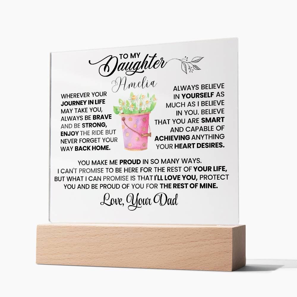 Personalized Daughter Gift LED Acrylic Plaque – Gifts from Mom – view 8