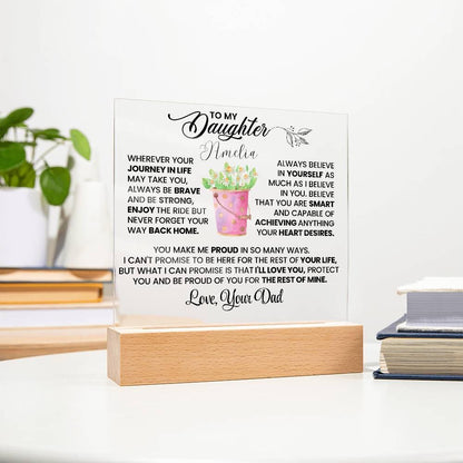 Personalized Daughter Gift LED Acrylic Plaque – Gifts from Mom – view 4