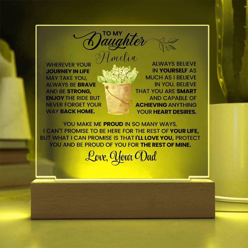 Personalized Daughter Gift LED Acrylic Plaque – Gifts from Mom – view 3