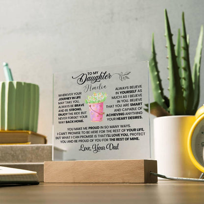 Personalized Daughter Gift LED Acrylic Plaque – Gifts from Mom – view 5