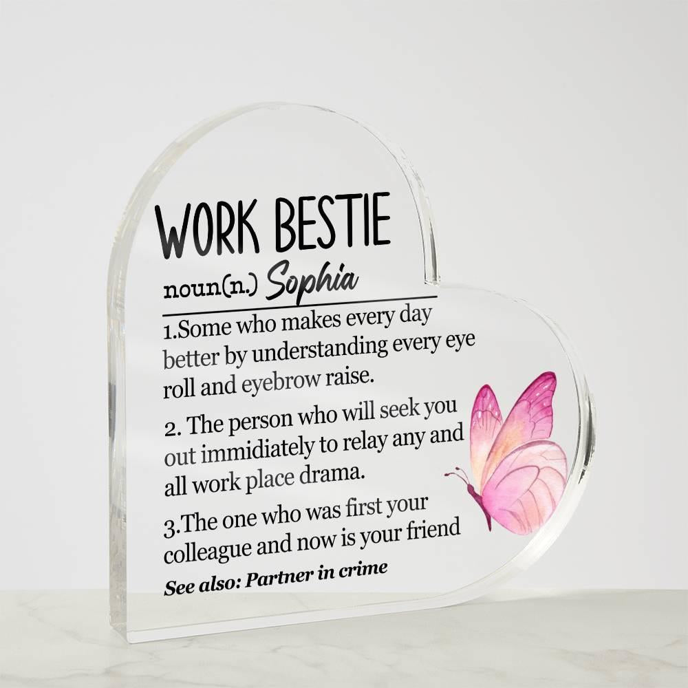 Work bestie Definition Personalized Heart Acrylic Plaque – view 4