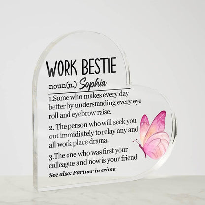 Work bestie Definition Personalized Heart Acrylic Plaque – view 4