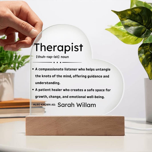 Personalized Therapist Definition Heart Plaque – Gift for Therapist