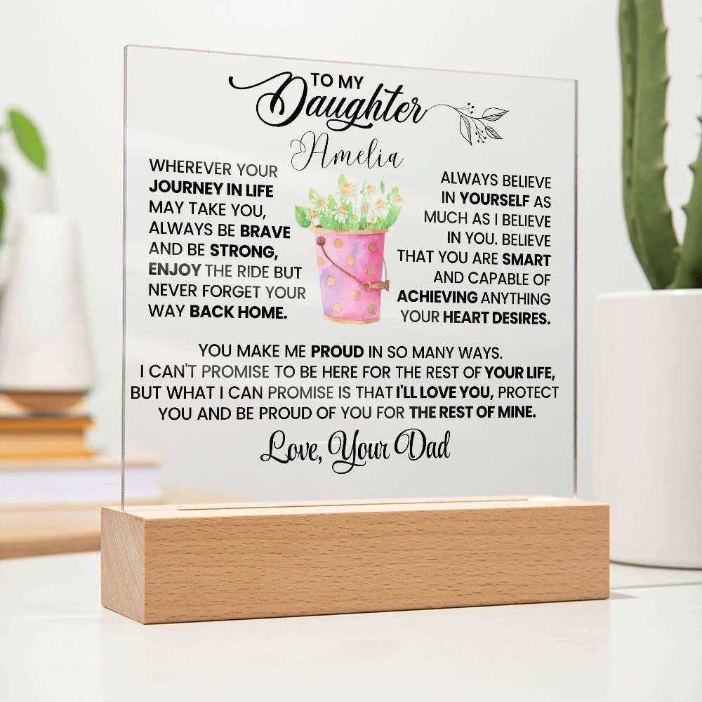 Personalized Daughter Gift LED Acrylic Plaque – Gifts from Mom