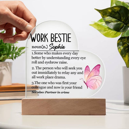 Work bestie Definition Personalized Heart Acrylic Plaque