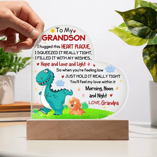 To My Grandson Personalized LED Acrylic Plaque – Gift From Grandpa