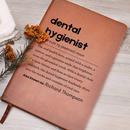 Dental Hygienist Definition Personalized Leather Journal – Birthday – view 8