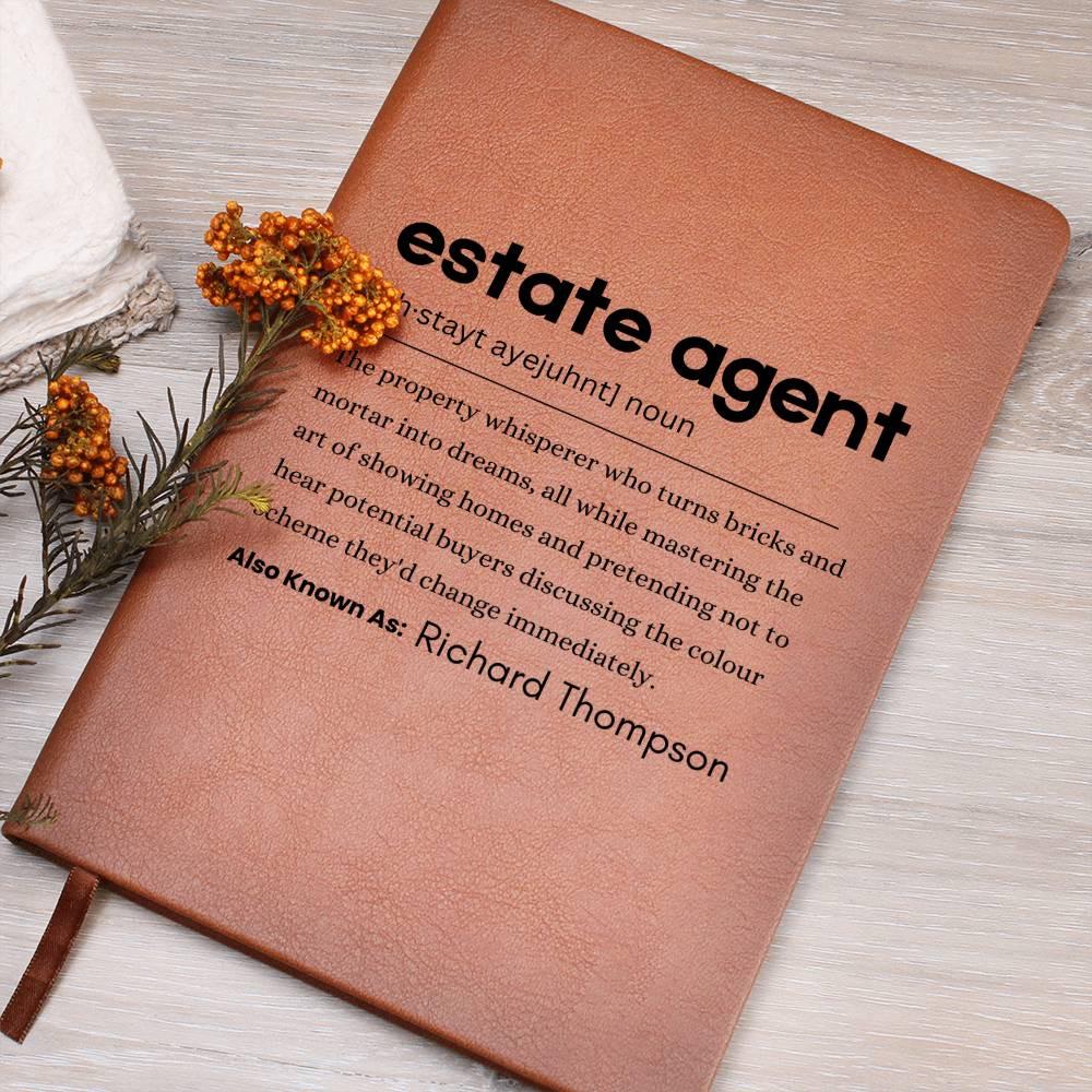 Real Estate Agent Definition Personalized Leather Journal – view 9