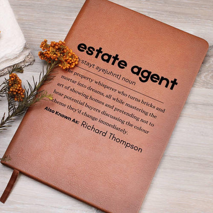 Real Estate Agent Definition Personalized Leather Journal – view 9