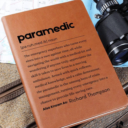 Paramedic Definition Personalized Leather Journal – Ems Gifts