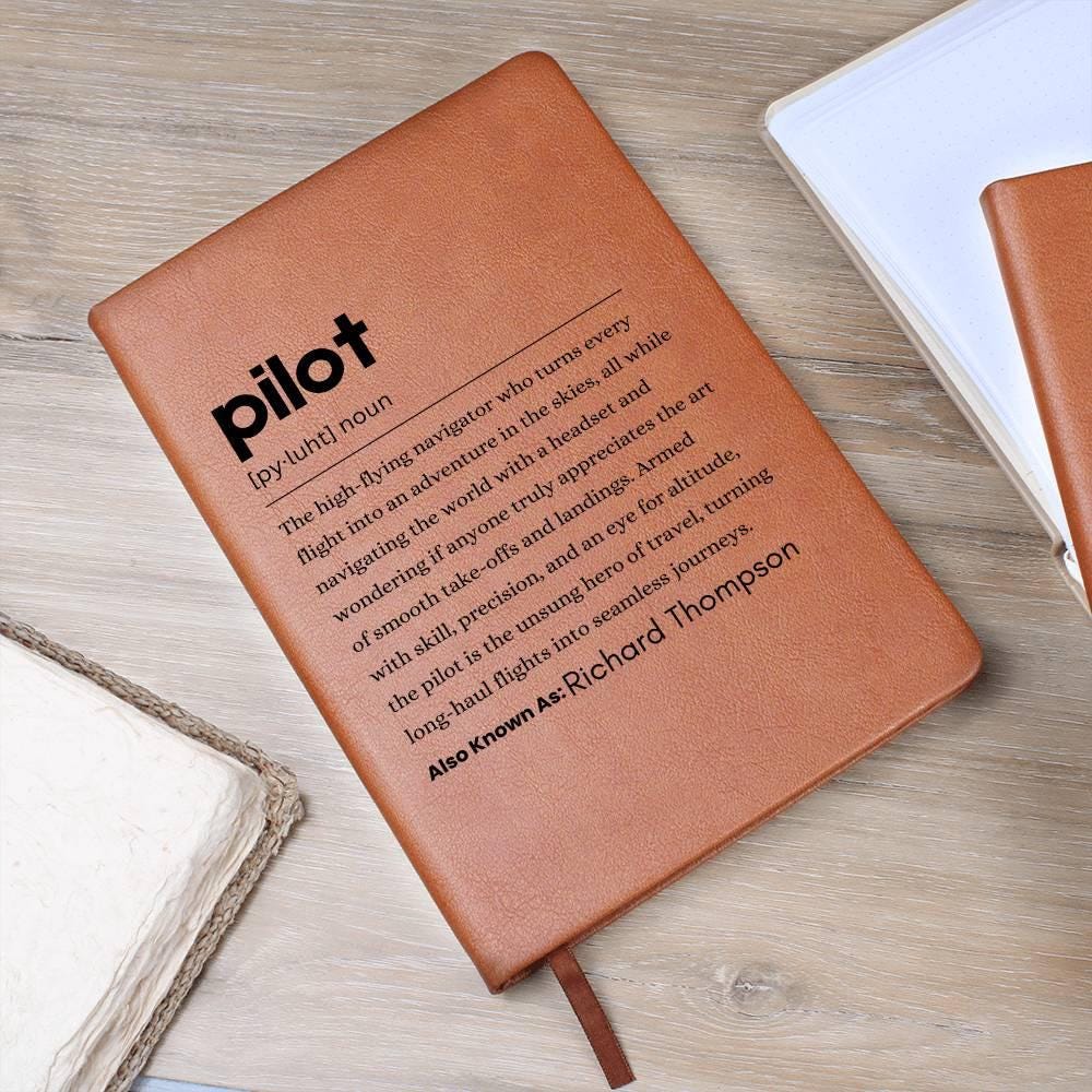 Pilot Definition Personalized Leather Journal – Aviation gift – view 6