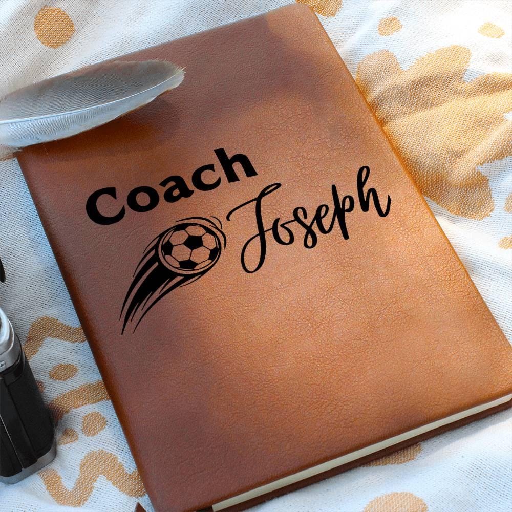 Soccer Coach Personalized Leather Journal – Gifts for football coach