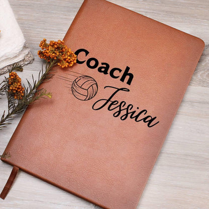 Volleyball Coach Personalized Leather Journal – view 7