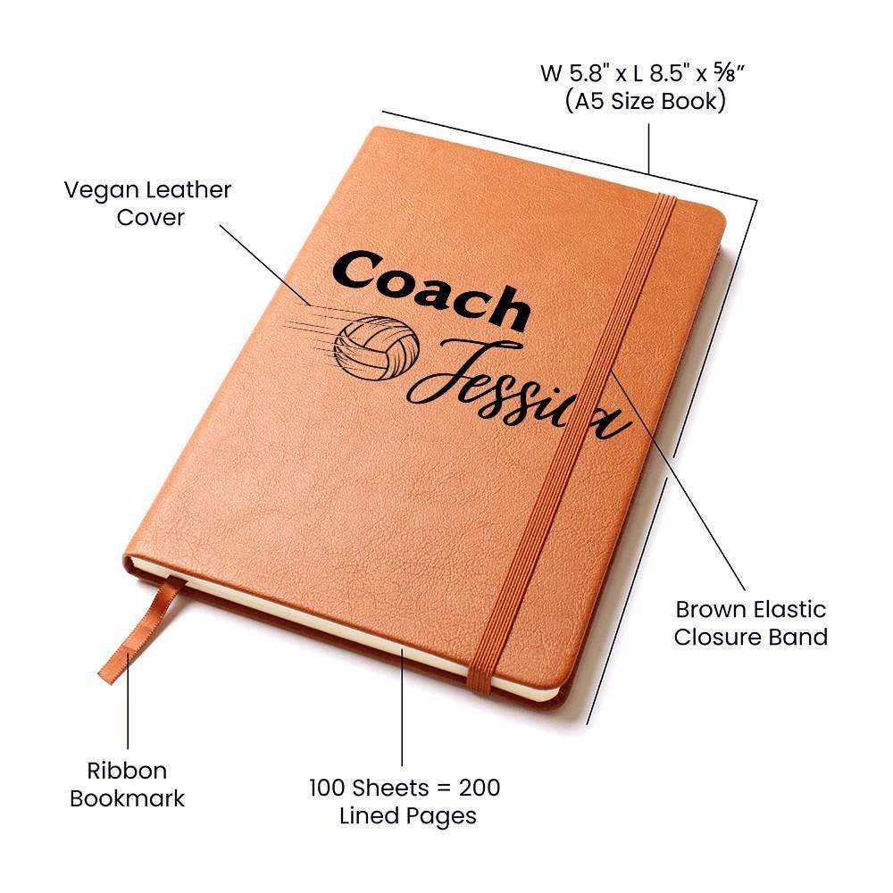 Volleyball Coach Personalized Leather Journal – view 4