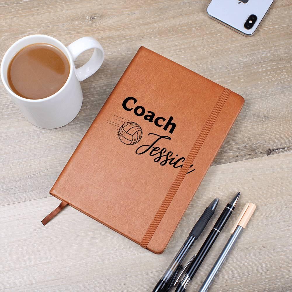 Volleyball Coach Personalized Leather Journal – view 2