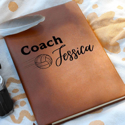 Volleyball Coach Personalized Leather Journal