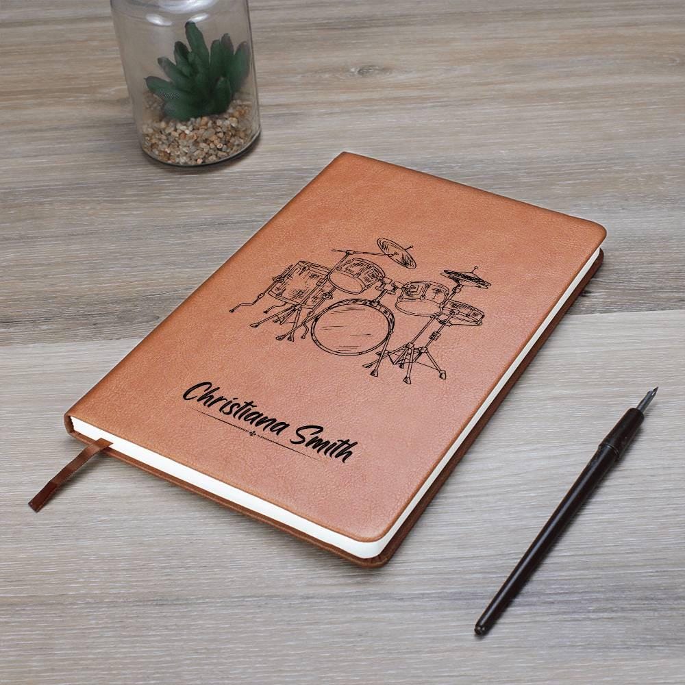 Personalized Drummer Gift Leather Journal – Drumming Gifts – view 9