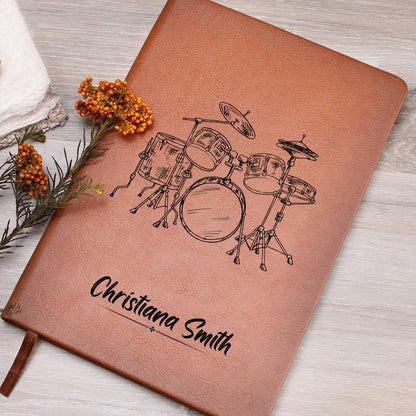 Personalized Drummer Gift Leather Journal – Drumming Gifts