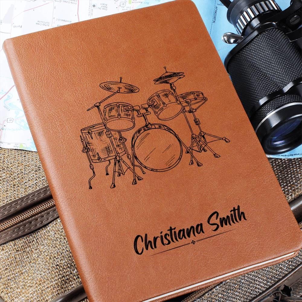 Personalized Drummer Gift Leather Journal – Drumming Gifts – view 8