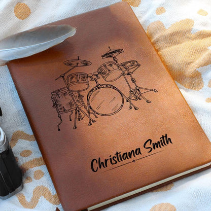 Personalized Drummer Gift Leather Journal – Drumming Gifts – view 5
